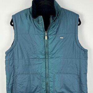 Point Zero Nicole Benisti Vest Windbreaker Size M Blue Double Sided Zip Up